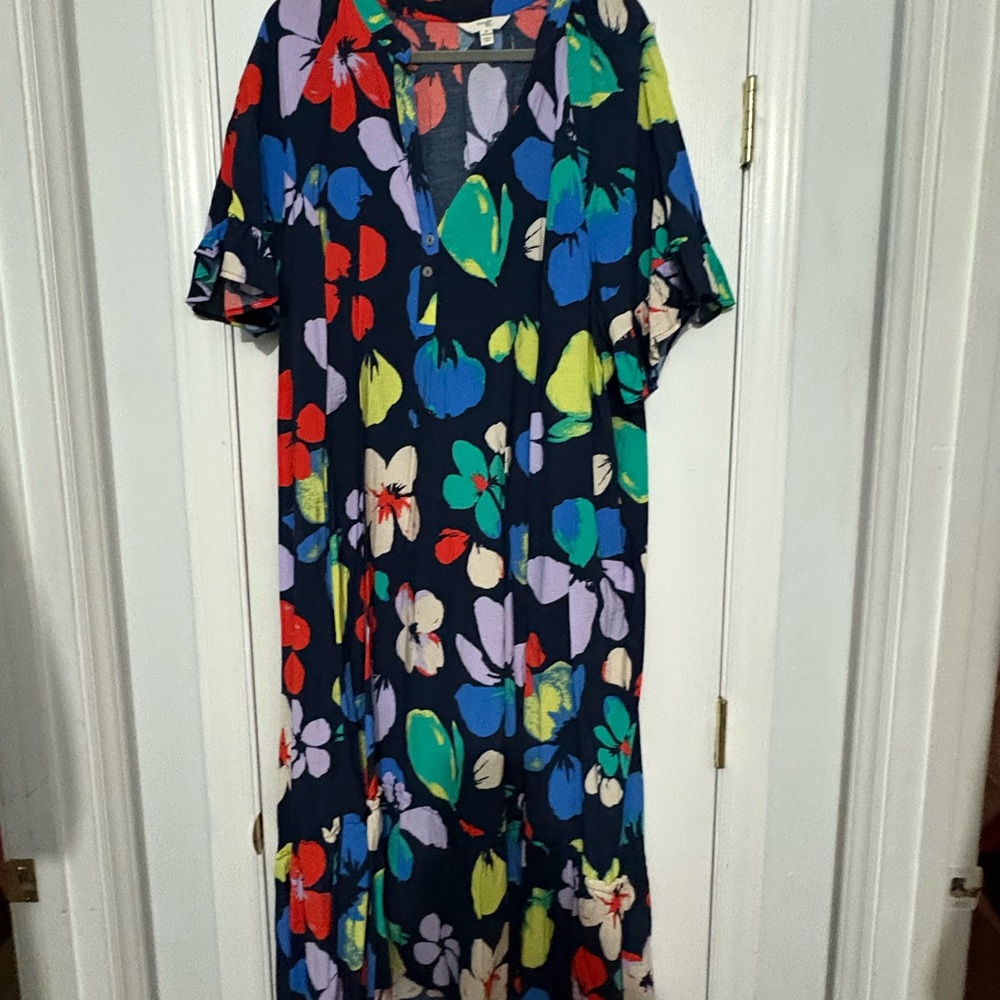 Terra & Sky Vibrant Floral Maxi Dress - Multicolor